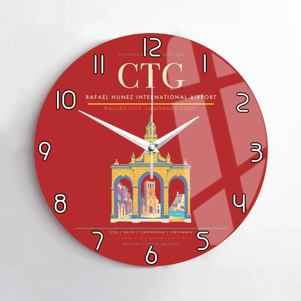 Rafael Nunez International Airport CTG Wall-Clock No-Frame - Red