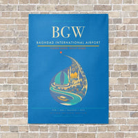 Thumbnail for Baghdad International Airport BGW - Canvas No Frame - Turquoise