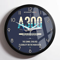 Thumbnail for Airbus A300C4-600 design on navy blue framed wall clock