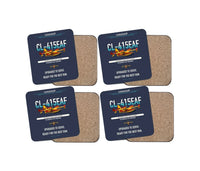 Thumbnail for Canadair CL-415EAF design on navy blue 4 pieces set coaster