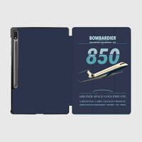 Thumbnail for Bombardier Challenger 850 design on navy blue samsung tablet tablet case