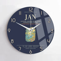 Thumbnail for JacksonMedgar Wiley Evers International Airport JAN Wall-Clock No-Frame - Navy Blue