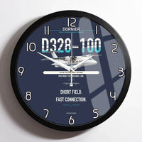 Thumbnail for Dornier D328-100 design on navy blue framed wall clock
