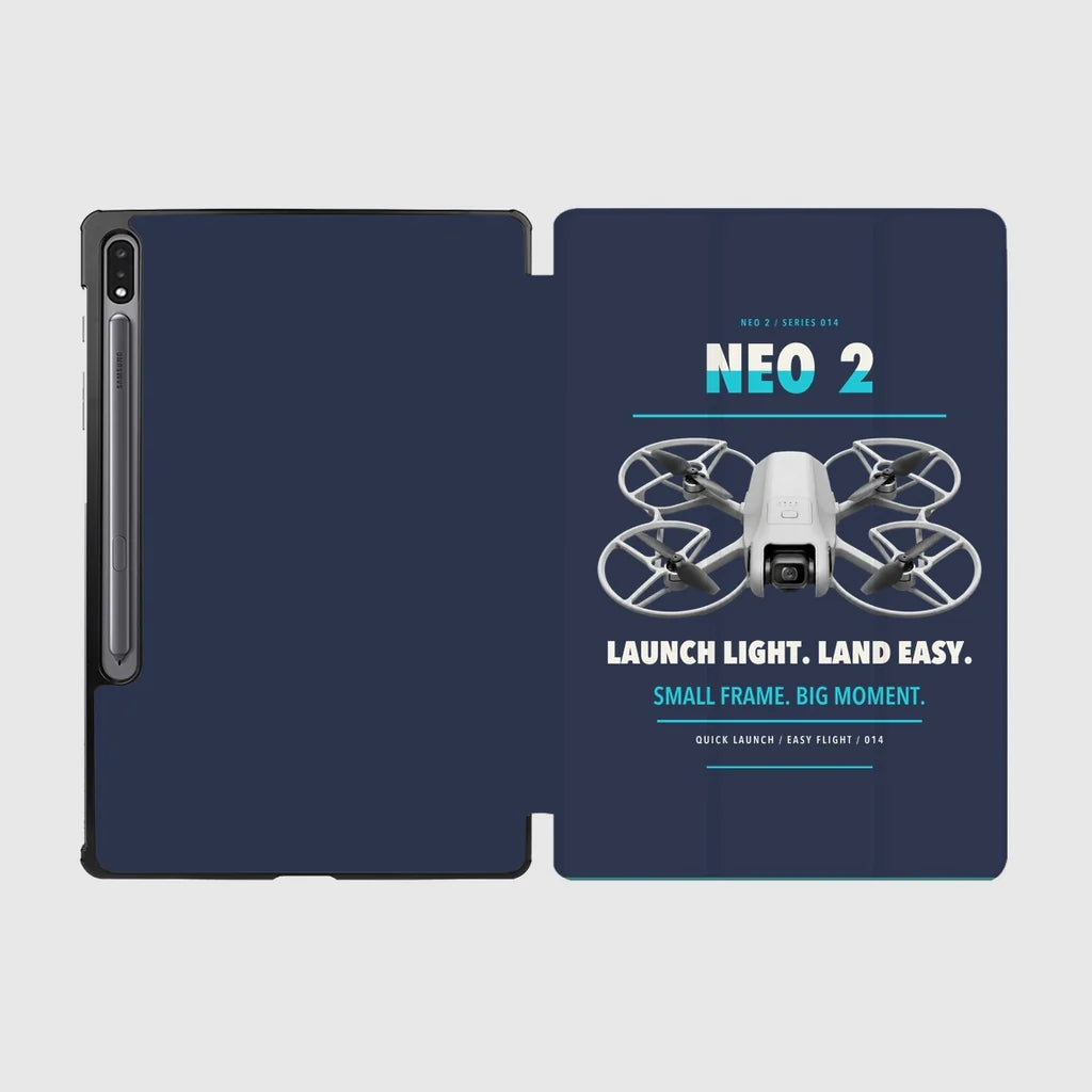 DJI Neo 2 design on navy blue samsung tablet tablet case