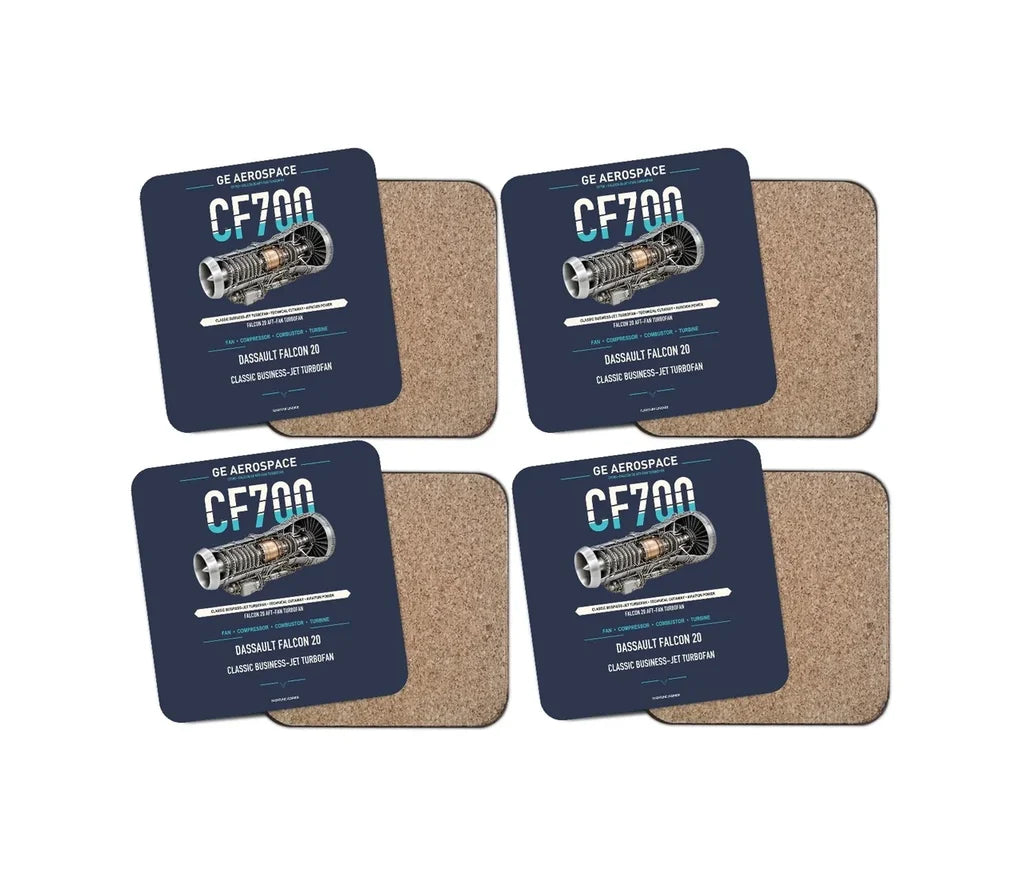 CF700 design on navy blue 4 pieces set coaster
