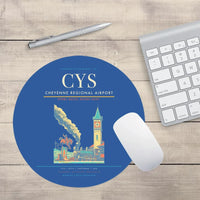 Thumbnail for Cheyenne Regional Airport (CYS) design on blue round mouse pad