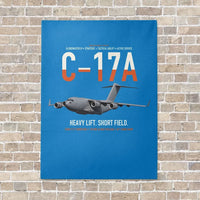 Thumbnail for C-17A Globemaster III vertical canvas print - no frame - turquoise background