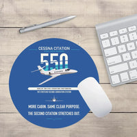Thumbnail for Cessna Citation 550 - Citation II design on blue round mouse pad