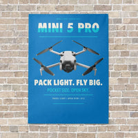 Thumbnail for DJI Mini 5 Pro vertical canvas print - no frame - turquoise background