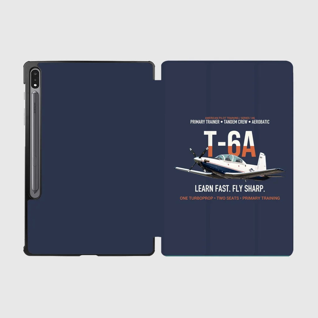T-6A Texan II Train The Next Generation design on navy blue samsung tablet tablet case