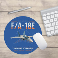 Thumbnail for F-A-18E Super Hornet design on blue round mouse pad