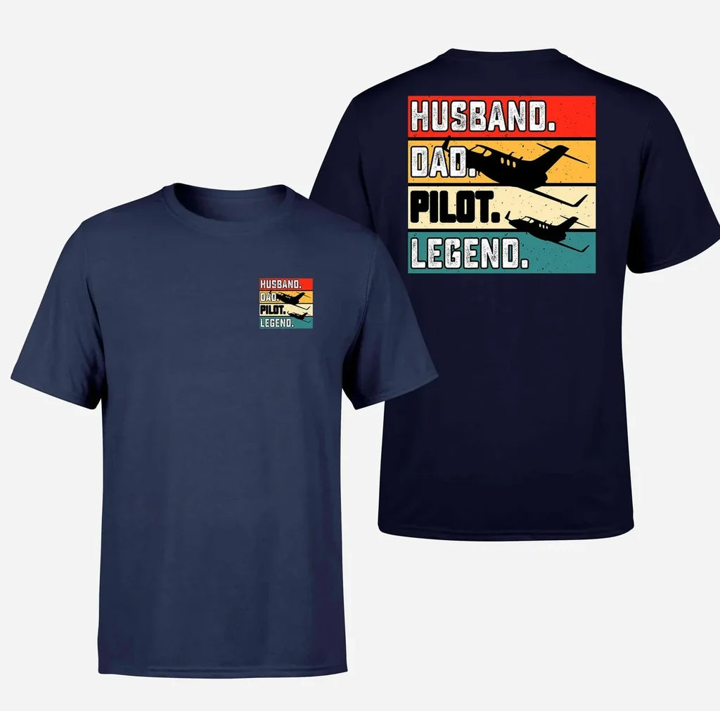 Husband & Dad & Pilot & Legend Designed Double-Side T-Shirts - view 16