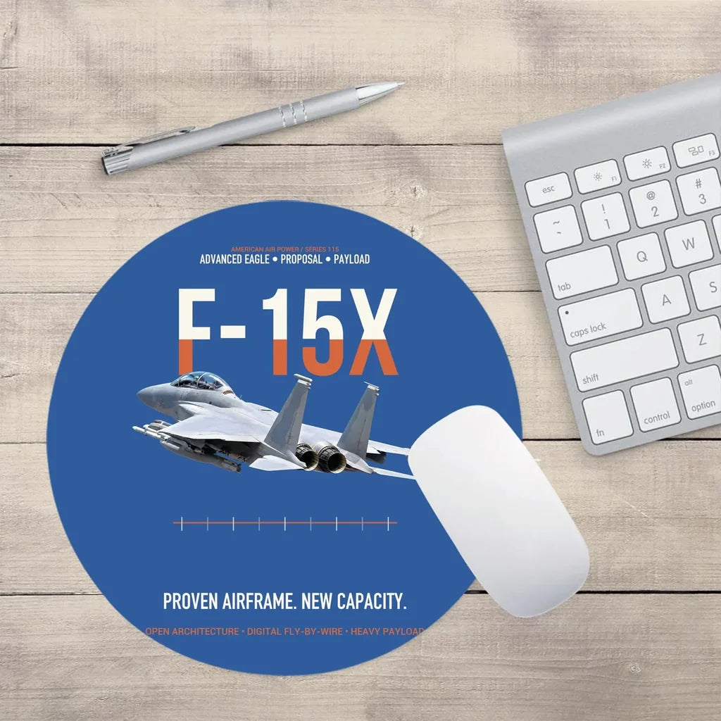 F-15X Advanced Eagle Proposal Proven Airframe New Capacity design on blue round mouse pad