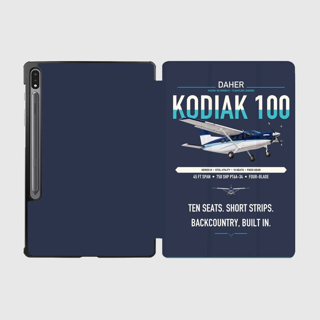 Daher Kodiak 100 Series III design on navy blue samsung tablet tablet case