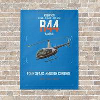 Thumbnail for Robinson R44 Raven II vertical canvas print - no frame - turquoise background