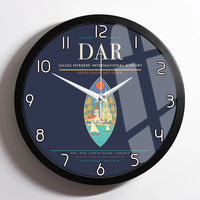Thumbnail for Julius Nyerere International Airport (DAR) design on navy blue framed wall clock