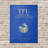 Thumbnail for Chengdu Tianfu International Airport TFU - Canvas Framed - Blue