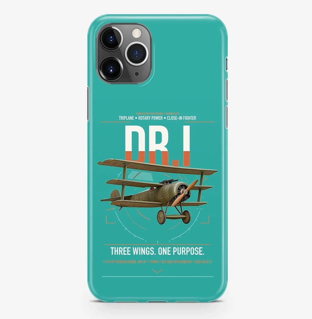 Fokker Dr.I design on turquoise magsafe iphone case, for iPhone Pro Max