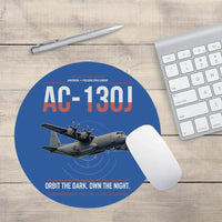 Thumbnail for AC-130J Ghostrider design on blue round mouse pad
