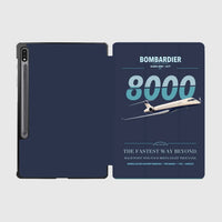 Thumbnail for Bombardier Global 8000 design on navy blue samsung tablet tablet case