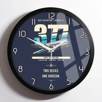 Thumbnail for Boeing 377 Stratocruiser design on navy blue framed wall clock