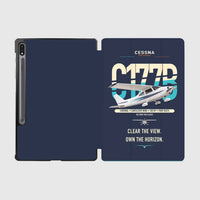 Thumbnail for Cessna 177B Cardinal design on navy blue samsung tablet tablet case