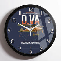 Thumbnail for Albatros D.Va design on navy blue framed wall clock