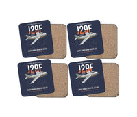 Thumbnail for Saab J 29F Tunnan design on navy blue 4 pieces set coaster