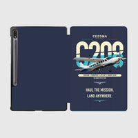 Thumbnail for Cessna 208 Caravan design on navy blue samsung tablet tablet case