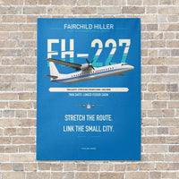 Thumbnail for Fairchild Hiller FH-227B vertical canvas print - no frame - turquoise background