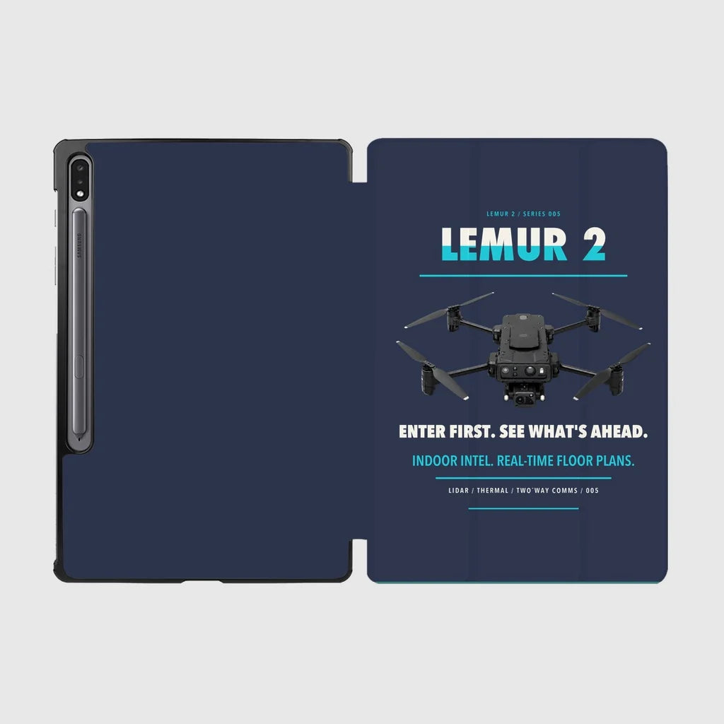 BRINC LEMUR 2 design on navy blue samsung tablet tablet case