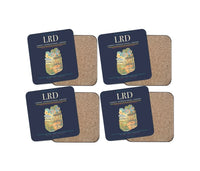 Thumbnail for Laredo International Airport (LRD) design on navy blue 4 pieces set coaster