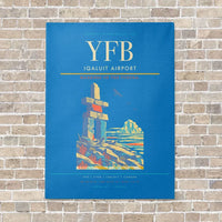 Thumbnail for Iqaluit Airport YFB vertical canvas print - no frame - turquoise background