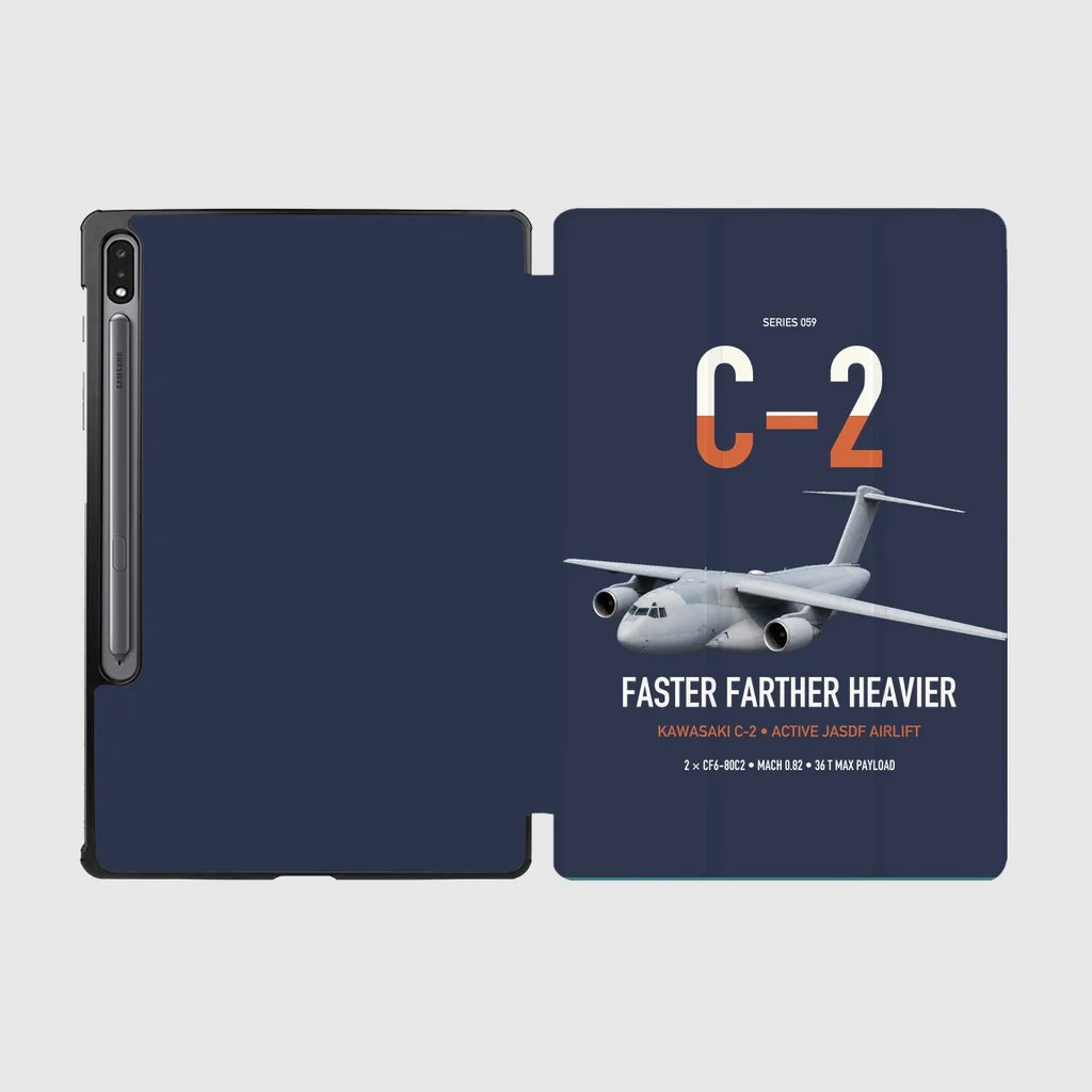 Kawasaki C-2 design on navy blue samsung tablet tablet case