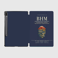 Thumbnail for Birmingham-Shuttlesworth International Airport (BHM) design on navy blue samsung tablet tablet case