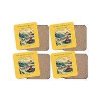 Thumbnail for The Reindeer Crossing - Designed Coasters design on yellow 4-pieces-set