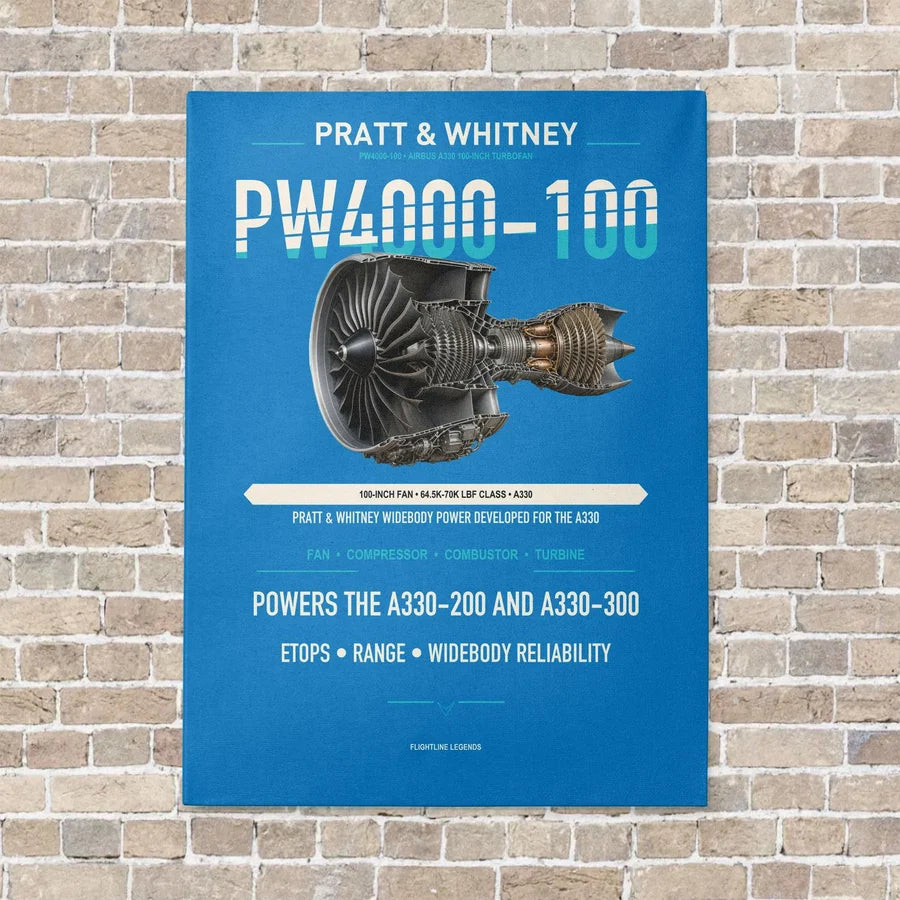 PW4000-100 vertical canvas print - no frame - turquoise background