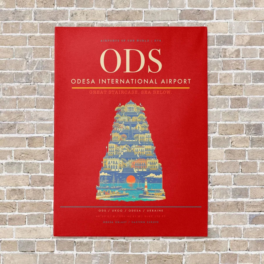 Odesa International Airport ODS - Canvas No Frame - Red