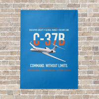 Thumbnail for C-37B Global Command Link vertical canvas print - no frame - turquoise background