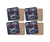 Thumbnail for EC-130J Commando Solo III design on navy blue 4 pieces set coaster