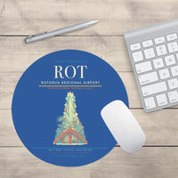 Thumbnail for Rotorua Regional Airport (ROT) design on blue round mouse pad