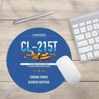 Thumbnail for Canadair CL-215T design on blue round mouse pad