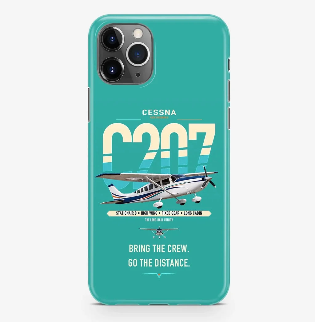 Cessna T207A Stationair 8 design on turquoise magsafe iphone case, for iPhone Pro Max