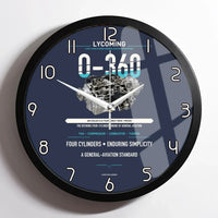 Thumbnail for O-360 design on navy blue framed wall clock