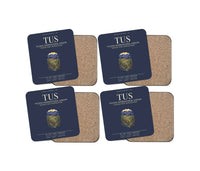 Thumbnail for Tucson International Airport (TUS) design on navy blue 4 pieces set coaster