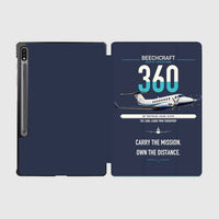 Thumbnail for Beechcraft King Air 360 design on navy blue samsung tablet tablet case