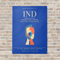 Thumbnail for Indianapolis International Airport IND - Canvas Framed - Blue