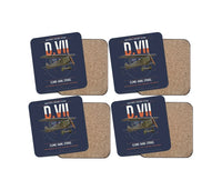 Thumbnail for Fokker D.VII design on navy blue 4 pieces set coaster