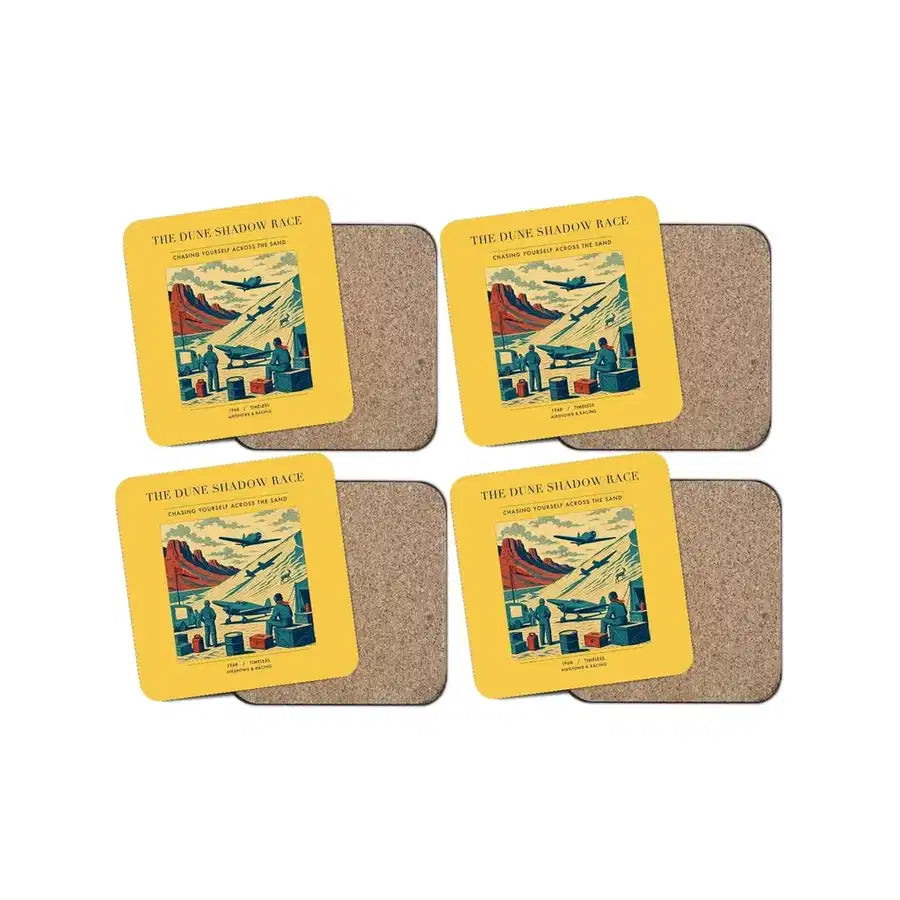 The Dune Shadow Race - Designed Coasters design on yellow 4-pieces-set