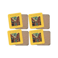 Thumbnail for The Canyon Mail Hook - Designed Coasters design on yellow 4-pieces-set